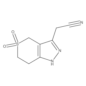 2-(5,5-Dioxido-1,4,6,7-tetrahydrothiopyrano[4,3-c]pyrazol-3-yl)acetonitrile结构式