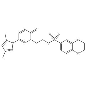 N-(2-(3-(3,5-dimethyl-1H-pyrazol-1-yl)-6-oxopyridazin-1(6H)-yl)ethyl)-2,3-dihydrobenzo[b][1,4]dioxine-6-sulfonamide结构式