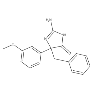 2-Amino-5-benzyl-5-(3-methoxyphenyl)-4,5-dihydro-1H-imidazol-4-one结构式