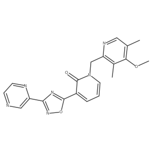 1-[(4-methoxy-3,5-dimethylpyridin-2-yl)methyl]-3-(3-pyrazin-2-yl-1,2,4-oxadiazol-5-yl)pyridin-2(1H)-one结构式