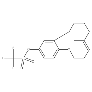 Methanesulfonic acid, 1,1,1-trifluoro-, (4Z)-2,3,6,7,8,9-hexahydro-5-Methyl-1-benzoxacycloundecin-11-yl ester Structure