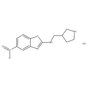 5-nitro-N-(pyrrolidin-3-ylmethyl)benzo[d]thiazol-2-amine hydrochloride结构式