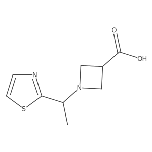 1-(1-(Thiazol-2-yl)ethyl)azetidine-3-carboxylic acid结构式