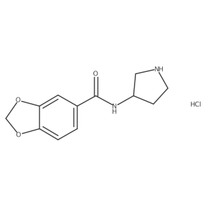 (R)-N-(pyrrolidin-3-yl)benzo[d][1,3]dioxole-5-carboxamide hydrochloride结构式