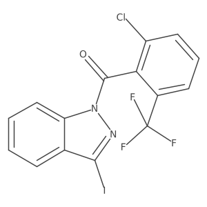 (2-chloro-6-(trifluoromethyl)phenyl)(3-iodo-1H-indazol-1-yl)methanone结构式