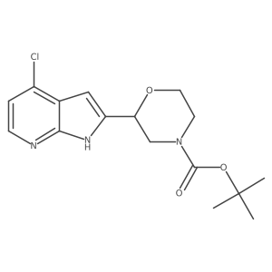 1,1-Dimethylethyl 2-(4-chloro-1H-pyrrolo[2,3-b]pyridin-2-yl)-4-morpholinecarboxylate Structure