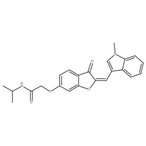 2-({(2E)-2-[(1-methyl-1H-indol-3-yl)methylidene]-3-oxo-2,3-dihydro-1-benzofuran-6-yl}oxy)-N-(propan-2-yl)acetamide Structure