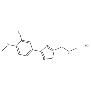 {[3-(3-Fluoro-4-methoxyphenyl)-1,2,4-oxadiazol-5-yl]methyl}methylamine hydrochloride Structure