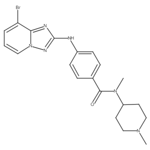 4-((8-bromo-[1,2,4]triazolo[1,5-a]pyridin-2-yl)amino)-N-methyl-N-(1-methylpiperidin-4-yl)benzamide Structure