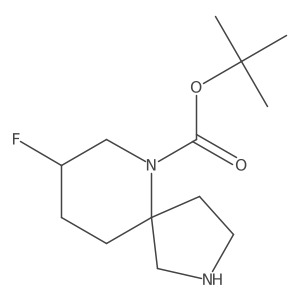 tert-Butyl8-fluoro-2,6-diazaspiro[4.5]decane-6-carboxylate结构式