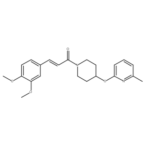 (E)-3-(3,4-dimethoxyphenyl)-1-(4-((6-methylpyridin-2-yl)oxy)piperidin-1-yl)prop-2-en-1-one结构式