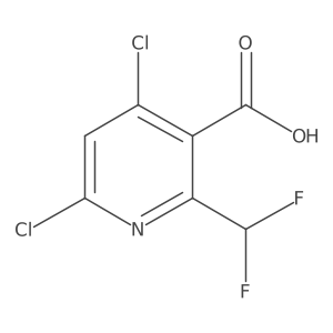 4,6-Dichloro-2-(difluoromethyl)nicotinic acid结构式