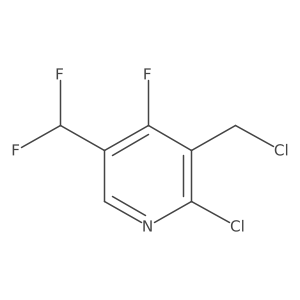 2-Chloro-3-(chloromethyl)-5-(difluoromethyl)-4-fluoropyridine结构式