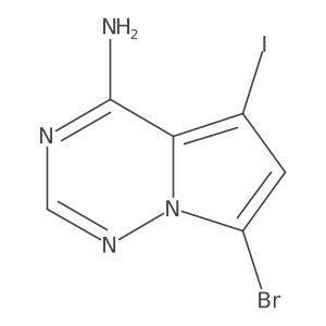 7-Bromo-5-iodopyrrolo[2,1-F][1,2,4]triazin-4-amine结构式