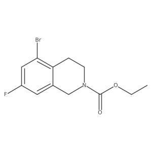 ethyl 5-bromo-7-fluoro-3,4-dihydroisoquinoline-2(1H)-carboxylate结构式