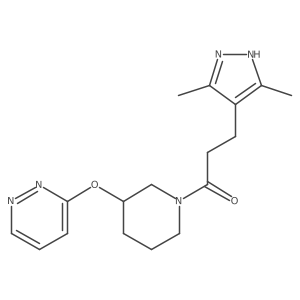 3-(3,5-dimethyl-1H-pyrazol-4-yl)-1-(3-(pyridazin-3-yloxy)piperidin-1-yl)propan-1-one Structure