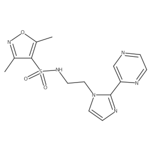 3,5-dimethyl-N-(2-(2-(pyrazin-2-yl)-1H-imidazol-1-yl)ethyl)isoxazole-4-sulfonamide Structure