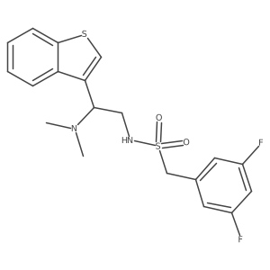 N-(2-(benzo[b]thiophen-3-yl)-2-(dimethylamino)ethyl)-1-(3,5-difluorophenyl)methanesulfonamide结构式