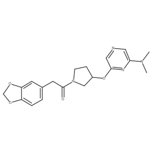 2-(Benzo[d][1,3]dioxol-5-yl)-1-(3-((6-(dimethylamino)pyrazin-2-yl)oxy)pyrrolidin-1-yl)ethanone Structure