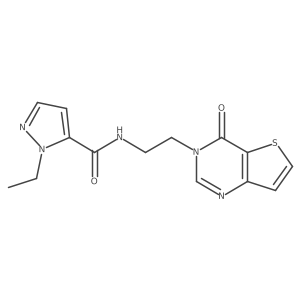 1-ethyl-N-(2-(4-oxothieno[3,2-d]pyrimidin-3(4H)-yl)ethyl)-1H-pyrazole-5-carboxamide Structure