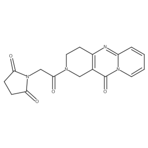 1-(2-oxo-2-(11-oxo-3,4-dihydro-1H-dipyrido[1,2-a:4',3'-d]pyrimidin-2(11H)-yl)ethyl)pyrrolidine-2,5-dione Structure