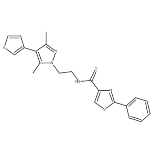 N-(2-(3,5-dimethyl-4-(thiophen-3-yl)-1H-pyrazol-1-yl)ethyl)-2-phenylthiazole-4-carboxamide Structure