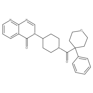 3-(1-(4-phenyltetrahydro-2H-pyran-4-carbonyl)piperidin-4-yl)pyrido[2,3-d]pyrimidin-4(3H)-one Structure