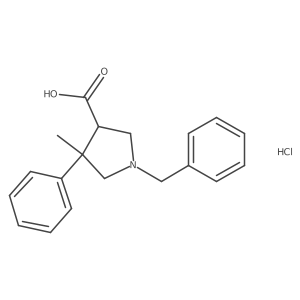 1-Benzyl-4-methyl-4-phenylpyrrolidine-3-carboxylic acid hydrochloride结构式