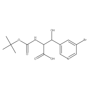 3-(5-Bromopyridin-3-yl)-2-{[(tert-butoxy)carbonyl]amino}-3-hydroxypropanoic acid Structure