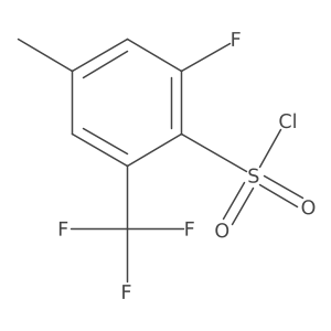 2-Fluoro-4-methyl-6-(trifluoromethyl)benzene-1-sulfonyl chloride结构式