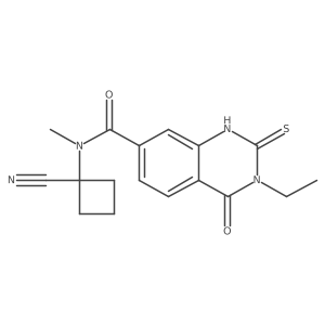 N-(1-cyanocyclobutyl)-3-ethyl-N-methyl-4-oxo-2-sulfanyl-3,4-dihydroquinazoline-7-carboxamide结构式