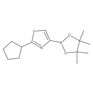 2-(Cyclopentyl)thiazole-4-boronic acid pinacol ester结构式