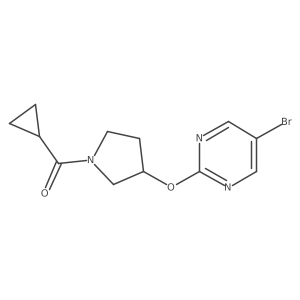 5-Bromo-2-[(1-cyclopropanecarbonylpyrrolidin-3-yl)oxy]pyrimidine结构式
