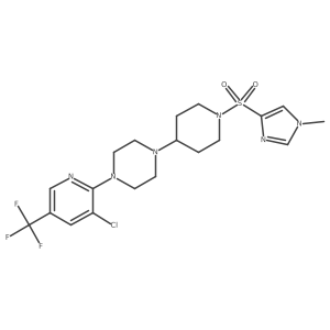 1-[3-chloro-5-(trifluoromethyl)pyridin-2-yl]-4-{1-[(1-methyl-1H-imidazol-4-yl)sulfonyl]piperidin-4-yl}piperazine Structure