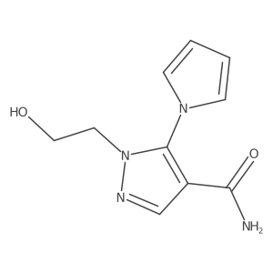 1-(2-hydroxyethyl)-5-(1H-pyrrol-1-yl)-1H-pyrazole-4-carboxamide结构式