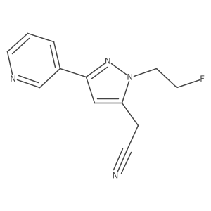 2-(1-(2-fluoroethyl)-3-(pyridin-3-yl)-1H-pyrazol-5-yl)acetonitrile结构式