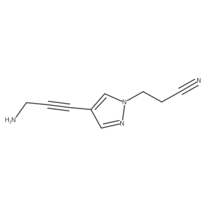 3-[4-(3-aminoprop-1-yn-1-yl)-1H-pyrazol-1-yl]propanenitrile Structure