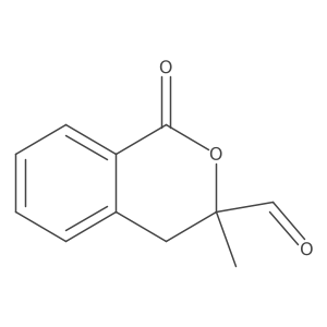 3-methyl-1-oxo-3,4-dihydro-1H-2-benzopyran-3-carbaldehyde结构式