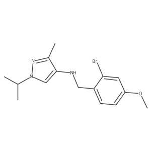N-[(2-bromo-4-methoxyphenyl)methyl]-3-methyl-1-(propan-2-yl)-1H-pyrazol-4-amine结构式