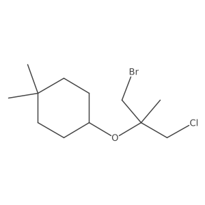 4-[(1-Bromo-3-chloro-2-methylpropan-2-yl)oxy]-1,1-dimethylcyclohexane Structure