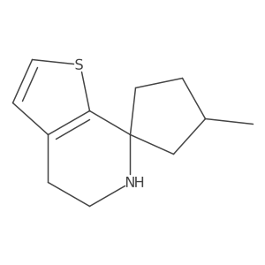 4-methyl-5',6'-dihydro-4'H-spiro[cyclopentane-1,7'-thieno[2,3-c]pyridine]结构式