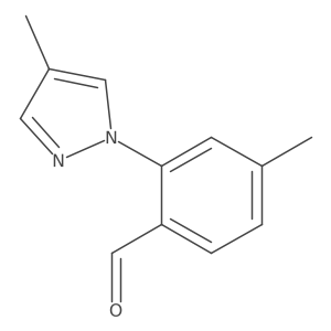 4-methyl-2-(4-methyl-1H-pyrazol-1-yl)benzaldehyde结构式