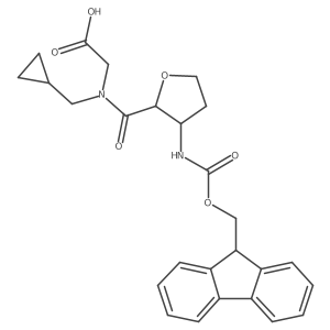 2-[N-(cyclopropylmethyl)-1-[3-({[(9H-fluoren-9-yl)methoxy]carbonyl}amino)oxolan-2-yl]formamido]acetic acid Structure