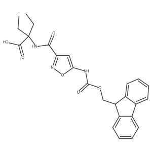 2-ethyl-2-{[5-({[(9H-fluoren-9-yl)methoxy]carbonyl}amino)-1,2-oxazol-3-yl]formamido}butanoic acid Structure