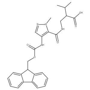 2-({[4-({[(9H-fluoren-9-yl)methoxy]carbonyl}amino)-1-methyl-1H-pyrazol-5-yl]formamido}methyl)-3-methylbutanoic acid结构式
