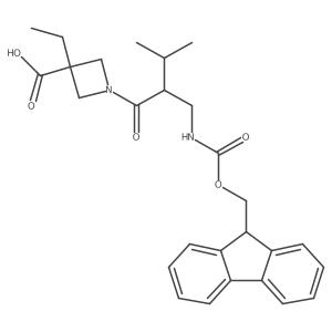3-ethyl-1-{2-[({[(9H-fluoren-9-yl)methoxy]carbonyl}amino)methyl]-3-methylbutanoyl}azetidine-3-carboxylic acid Structure