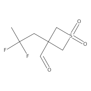 3-(2,2-Difluoropropyl)-1,1-dioxo-1lambda6-thietane-3-carbaldehyde结构式