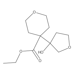 Ethyl 4-(3-hydroxyoxolan-3-yl)oxane-4-carboxylate结构式