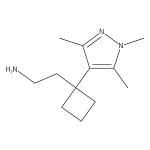 2-[1-(trimethyl-1H-pyrazol-4-yl)cyclobutyl]ethan-1-amine结构式