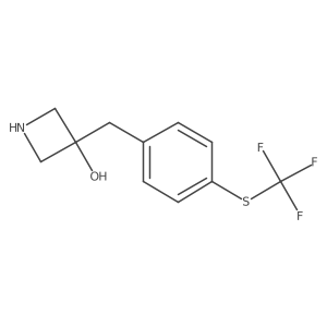 3-({4-[(Trifluoromethyl)sulfanyl]phenyl}methyl)azetidin-3-ol结构式